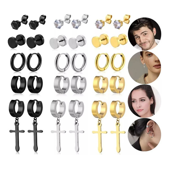 15 Pares Aretes Con Piercing Hombre/mujer Pendientes