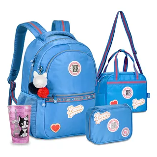 Kit Mochila Estojo Lancheira Rebecca Bonbon Rb2049