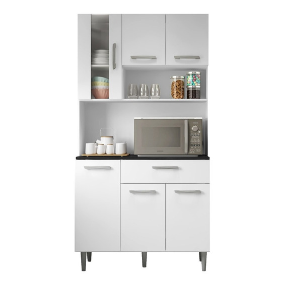  Mueble Cocina Kit Armario 5 Puertas 1 Cajón Compramas Color Blanco