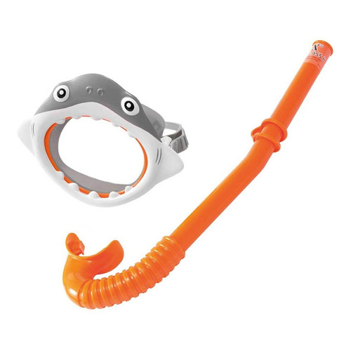 Snorkel + Mascara Buceo Diseño Tiburon Niño Piscina Intex