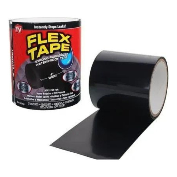 Cinta Flex Tape Negra A Prueba De Agua Pega Todo 1.5m