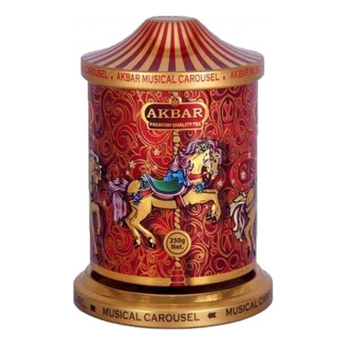 Té Akbar Cajita Carrusel Musical (250gr Té Hoja Negro/verde)