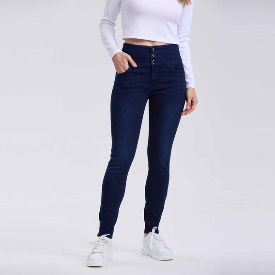 Jeans Mujer Skinny Pushup Azul Oscuro Fashion's Park