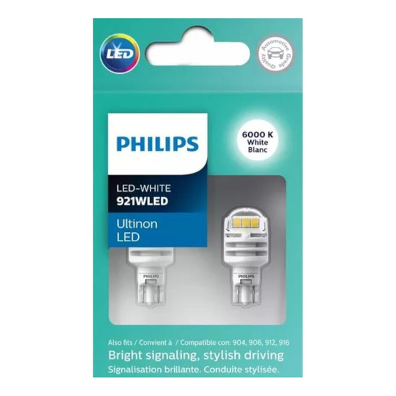 Focos Led Philips 921 T5 Ultinon 2pza Extreme White