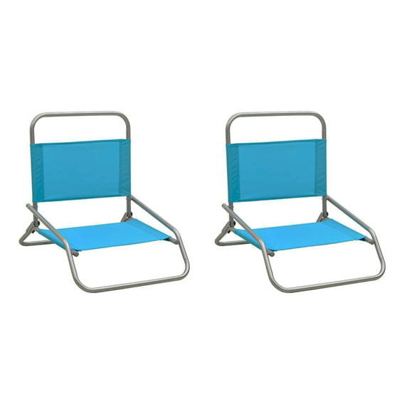 Silla De Playa Plegable Azul 57x48x57cm Bighouse 2 Unidades