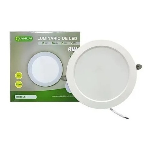 Paq 5pz Plafon Led 9w Lampara Spot Empotrar Bco S54w09 11cm 