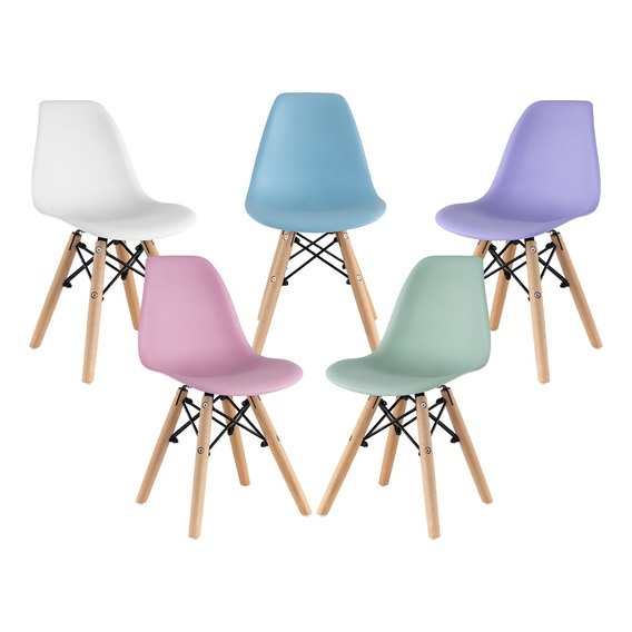 Set De Sillas Eames Infantiles Multicolor Etapa Preescolar