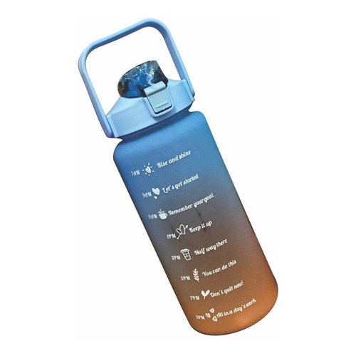 Termo Motivacional Capacidad 2 Litros Botella Color Azul