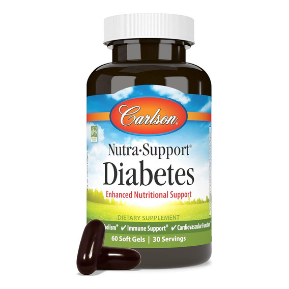 Carlson Labs, Nutra Apoyo Para La Diabetes 60 Softgels Sabor Sin Sabor