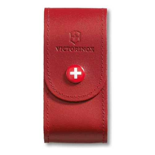 Victorinox Funda De Piel Con Botón De Presión , Roja Color Rojo