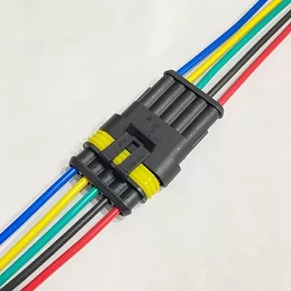 10 Conector Chicote 5 Vias Selado Impermeável Macho E Femea