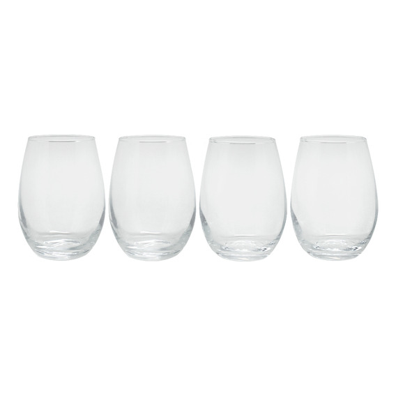 Set 4 Vasos Redondos Vidrio Wayu