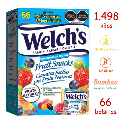 Gomitas Welch's Hechas Con Fruta Natural 66pz De 22.7g