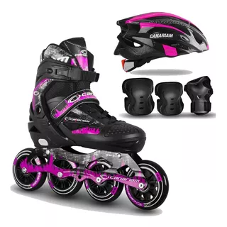 Combo Patines Canariam  + Kit De Protección C4 + Casco