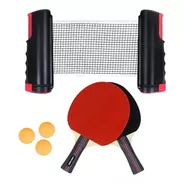 Set Ping Pong Kit Red 2 Paletas 3 Pelotas Sensei Tenis Mesa