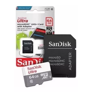 Cartão De Memória Micro Sd Hx 64 Gb Sandisk Classe 10