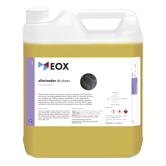 Eliminador De Olores Ambientales Concentrado Eox 5 Litros