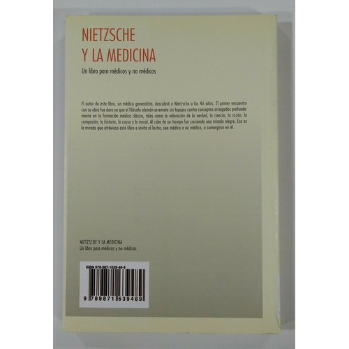 Nietzsche Y La Medicina, De Esteban Rubinstein. Editorial Ediciones Del Hospital, Tapa Blanda En Español, 2016