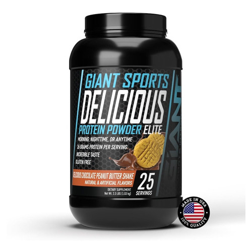 Giant Sports Delicious Elite Protein Powder 2 Lbs / 25 Serv. Sabor Chocolate Peanut Butter