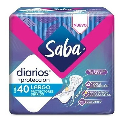 Protectores Saba +protección De Uso Diario largos x40 unds