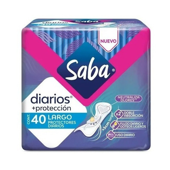 Protectores Saba +protección De Uso Diario largos x40 unds