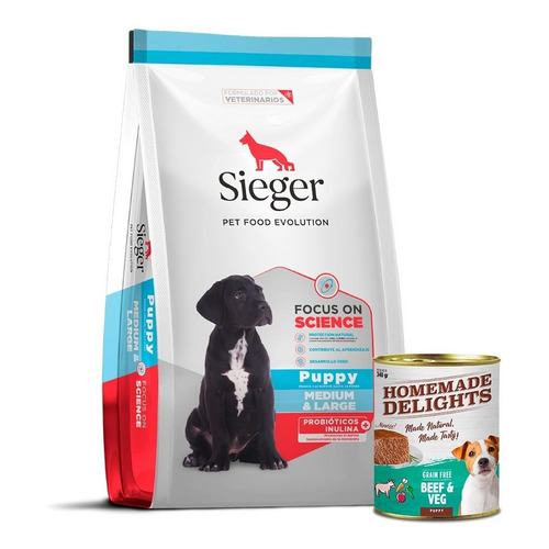 Alimento Sieger Super Premium sieger cachorro mordida pequeña para perro cachorro de raza mediana y grande sabor mix en bolsa de 3 kg