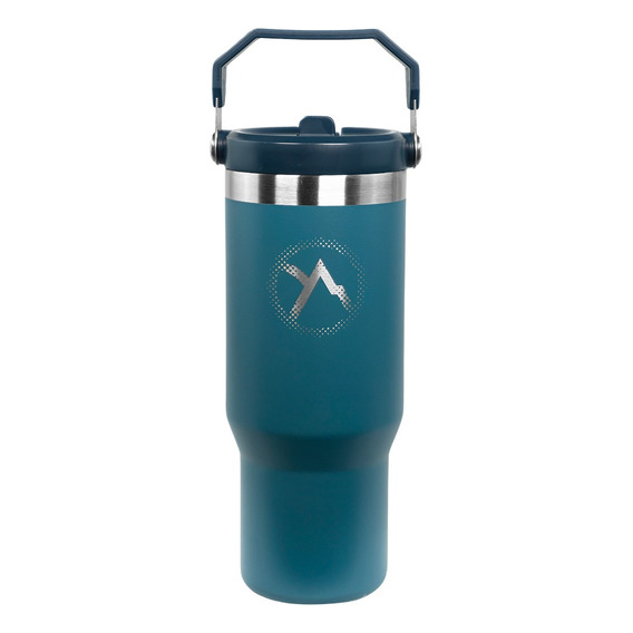 Vasos Termicos Discovery Acero Inox Grande 900ml Con Manija Color Azul Pacifico Liso