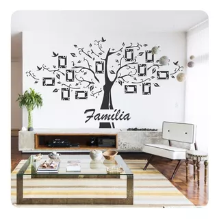 Adesivo Decorativo Árvore Para Fotos Da Família 12 Molduras