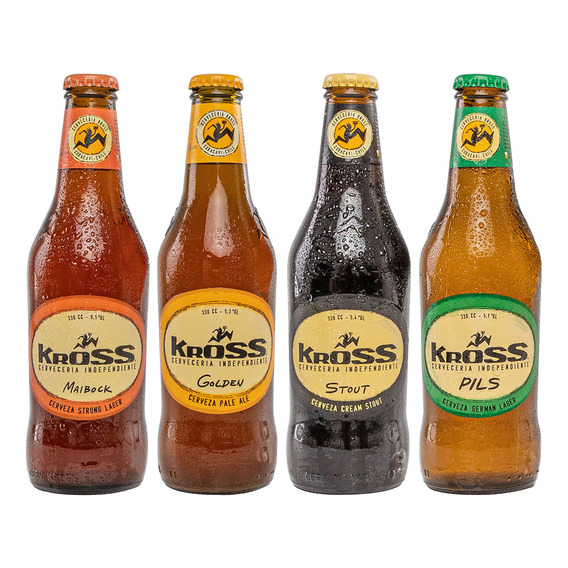 Pack 12x Cerveza Artesanal Kross Mixta 4 Variedades 330cc