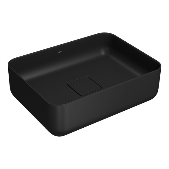 Bacha Baño Deca L13040 Lavatorio Apoyo Rectangular Negro