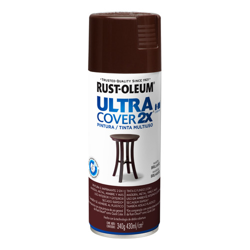 Pintura Aerosol Rust Oleum Ultra Cover 340ml color marrón brillante