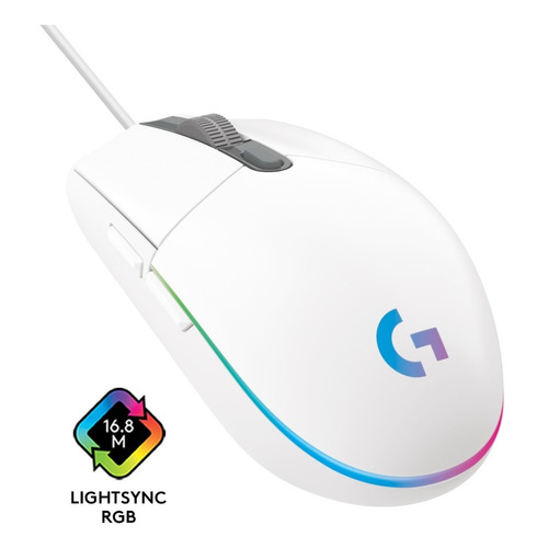 Mouse Gamer Logitech G203 New Rgb Lightsync White