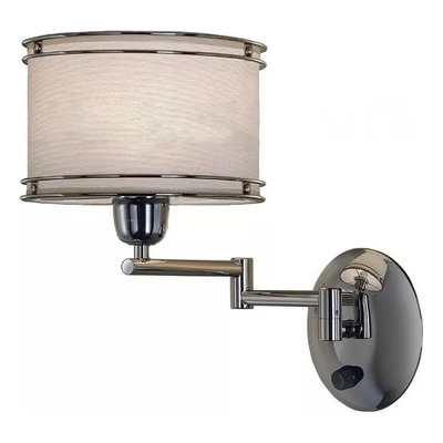 Aplique Brazo Móvil Cromo Con Tecla Deco Moderno Natural