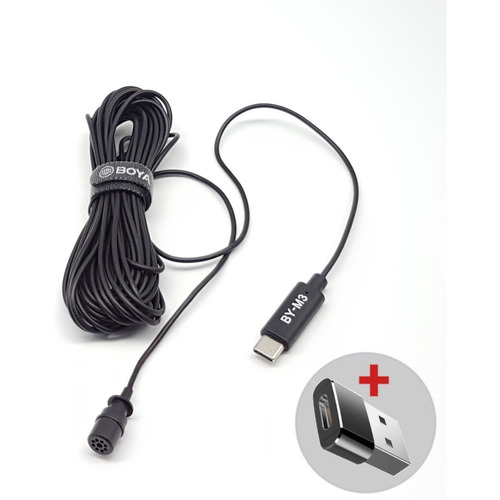 Micrófono Boya By-m3 Lavalier Conector Usb-c En Chile Color Negro