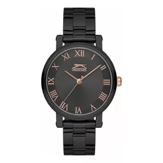 Reloj Mujer Slazenger Sl-9-6145-3-02 /relojería Violeta Color De La Correa Negro Color Del Bisel Negro