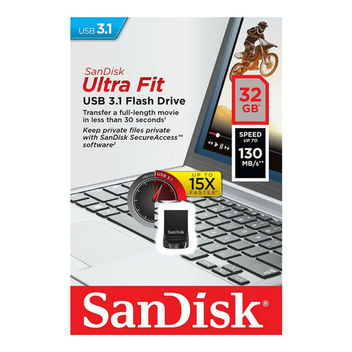 Memoria Usb 32 Gb Sandisk Ultra Fit Flash Drrive