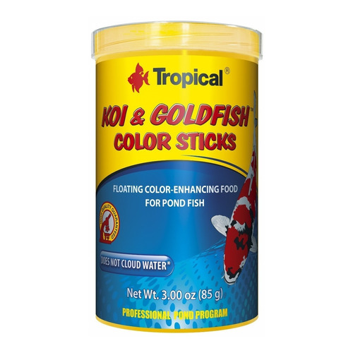 Alimento Tropical Koi Goldfish Color Sticks 80g Peces Carpas