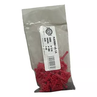 Ramplug Plastico Expansible 3/16 Rojo Paq. 100 Und