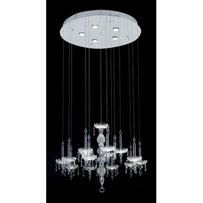 Araña Colgante Cairel Cristal Isabella 5 Luces Led 