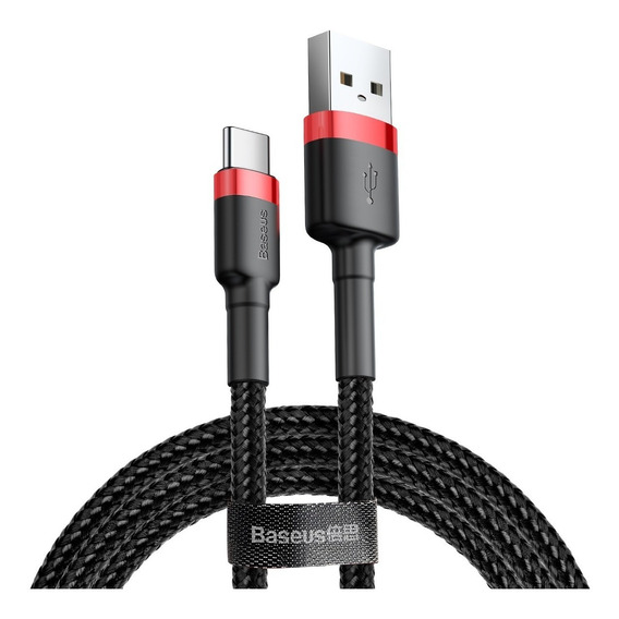 Cable Usb / Usb C 1 Metro Baseus Carga Rapida 3 Amper Color Red/Black
