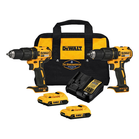 Kit 2 Taladros Percutor Dewalt 20v Dcd778d2 Brushless