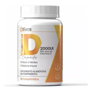 Suplemento Ativos Vitamina D 2000 Ui 30 Cápsulas