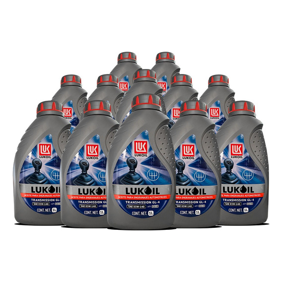 Aceite De Transmisión Lukoil Api Gl-4 Sae 85w-140 1l 12 Pzas