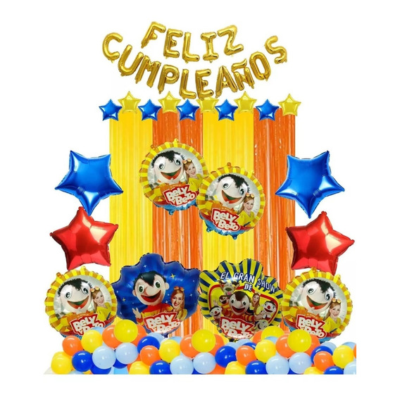 Set Decoracion Globos Show Bely Beto Feliz Cumpleaños