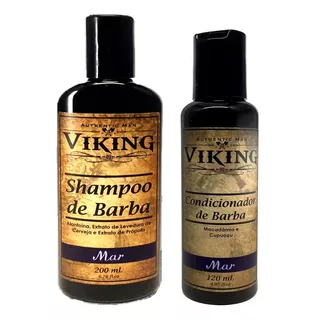 Shampoo E Condicionador De Barba Kit Refrescante Viking
