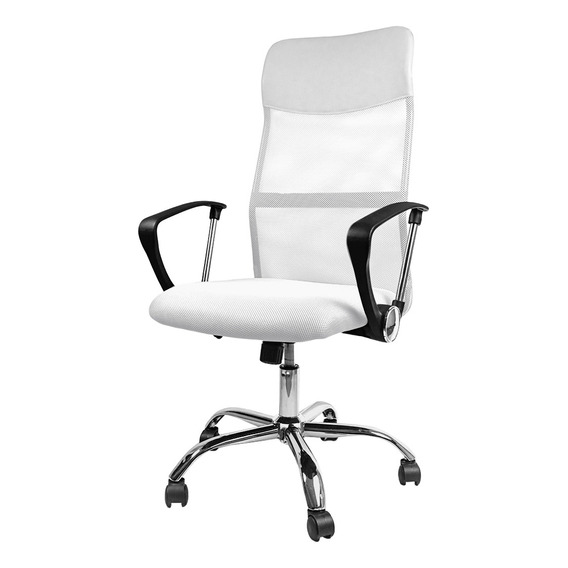 Sillas De Escritorio T-go Respaldo Alto Soporte Lumbar Mesh Color Blanco Material del tapizado Mesh/Cuero sintético