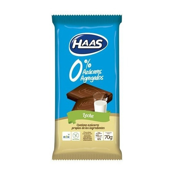 Haas Tableta 0% Azúcar Leche 70 G.