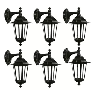 Arandela De Parede Tlf 27 Colonial Taschibra Kit Com 6 Peças Cor Preto 110v/220v