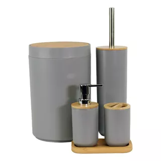 Kit Conjunto Para Banheiro Com 5 Pecas Bambu Life - Mood