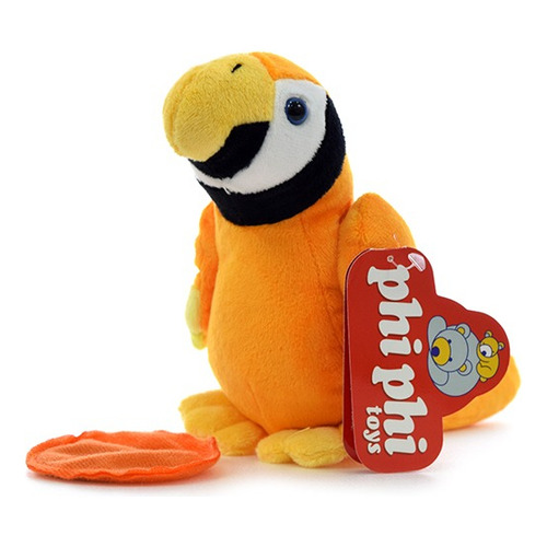 Peluche Loro Con Iman Para Hombro 20cm - Phi Phi Toys Color Naranja